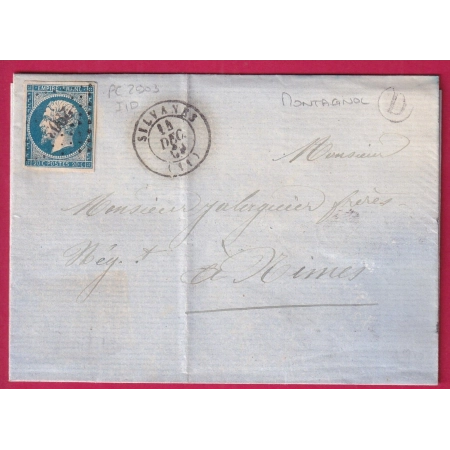 N°14 PC 2903 SILAVANES AVEYRON BOITE RURALE D MONTAGNOL POUR NIMES