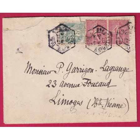 N°111 PAIRE 129 LEVEE EXCEPTIONNELLE PARIS 6 BD MELESHERBES POUR LIMOGES HAUTE VIENNE