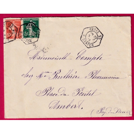 N°137 138 LEVEE EXCEPTIONNELLE PARIS 25 R DANTON 1912 ALBERT PUY DE DOME