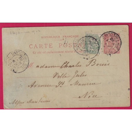 ENTIER MOUCHON + N°111 LEVEE EXCEPTIONNELLE PARIS AV DE FRIEDLAND LEVEE E2 POUR NICE