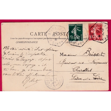 N°137 138 LEVEE EXCEPTIONNELLE PARIS 28 R DE PONTOISE 1906 POUR CHAROLLES
