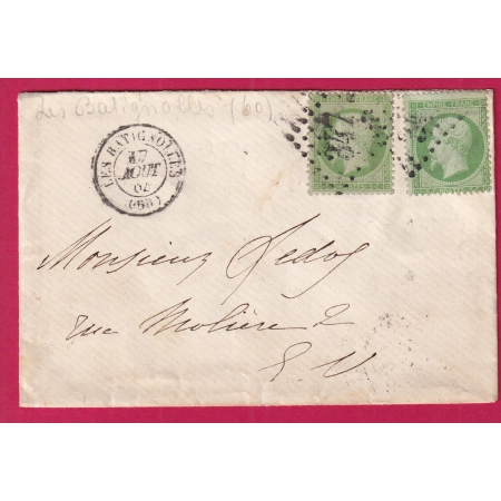 N°20 X2 DEUX COULEUS DIFFERENTES GC 347 LES BATIGNOLLES RECETTES REUNIES 1864