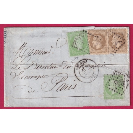 N°30 X2 + 35 X2 GC 85 AMIENS SOMME POUR PARIS 2 MARS 1872 VARIETE SUR UN 35 CADRE INFERIEURE DEFORME