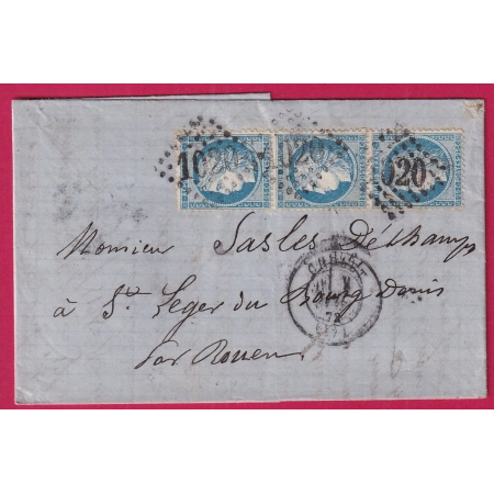 N°60 BANDE DE 3 CHOLET MAINE ET LOIRE POUR ROUEN TTARIF 5C EN TROP