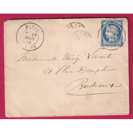 N°60 CAD TYPE 18 HABAS LANDES RARE POUR BORDEAUX