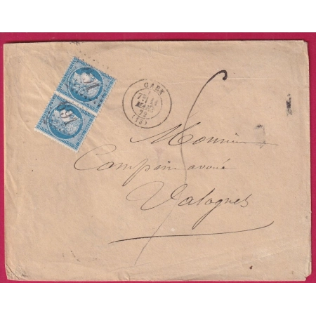 N°60 PAIRE GC 691 CAEN CALVADOS TAXE MANUSCRIT 5 POUR VALOGNES
