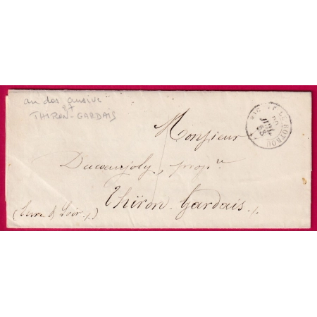 TAXE 1 LOCAL NOGENT LE ROTROU EURE ET LOIRE CURSIVE 27 THIRONS GARDAIS EN ARRIVE