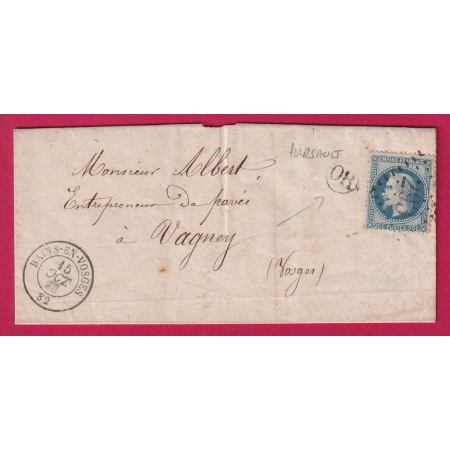 N°29 GC 293 BAINS EN VOSGES OR HARSAULT POUR VAGNEY BUREAU PASSE 978 AU DOS