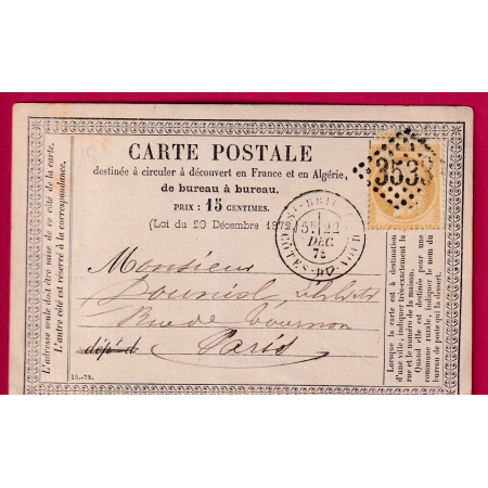 N°55 CAD TYPE 18 GC 3533 ST BRIEUC COTES DU NORD POUR PARIS CARTE PRECURSEUR