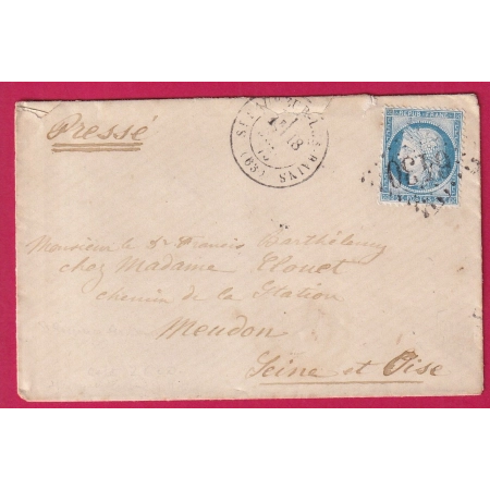 N°60 GC 6430 ST SAUVEUR LES BAINS HAUTES PYRENEES RARE INDICE 21 POUR MEUDON SEINE ET OISE