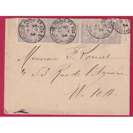 N°87 BANDE DE 5 PARIS 32 BD MALESHERBES 1904