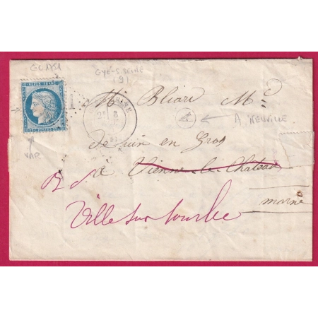 N°60 GC 1751 GYE SUR SEINE AUBE BOITE RURALE A NEUVILLE VIENNE LE CHATEAU MARNE