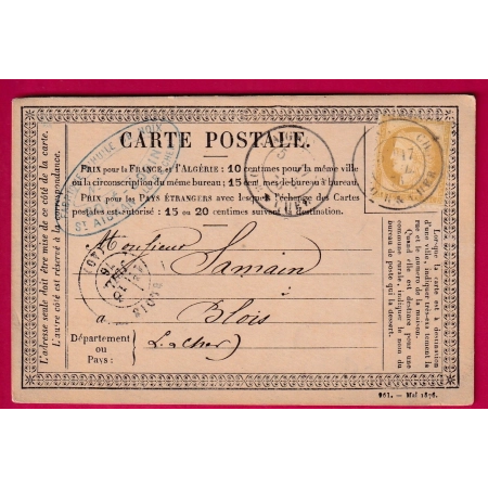 N°55 CAD TYPE 18 ST AIGNAN SUR CHER LOIR ET CHER POUR BLOIS CARTE PRECURSEUR