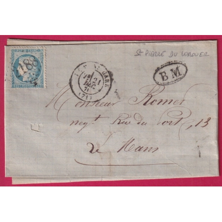 N°60 GC 2188 LE MANS GARE  BM BOITE MOBILE ST PIERE DU LOROUER POUR LE MANS SARTHE