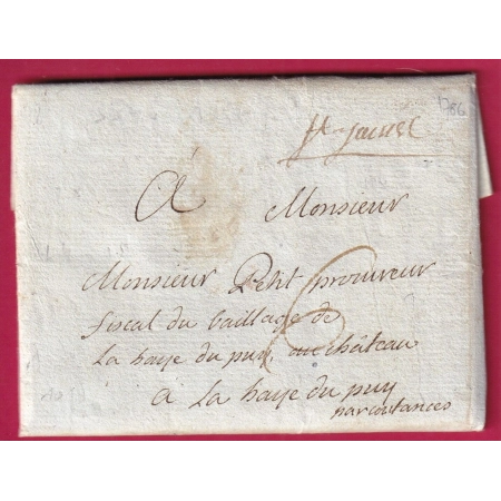 MARQUE MANUSCRIT ST JAMES MANCHE 1786 LN°4 INDICE 20 TEXTE DE VILLIERS LE PRE POUR LA HAYE DU PUY