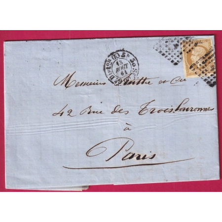 N°13B BISTRE BRUN PARIS LOSANGE K RETAILLEE POTHION 1520 POUR PARIS