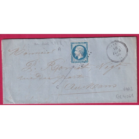 N°22 GC 4061 VAAS SARTHE CAD TYPE 22 POUR LE MANS BUREAU DE PASSE 2188A INDICE 10