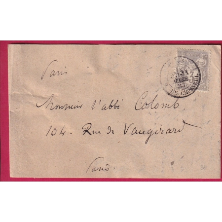 N°87 SEUL SUR BANDE CAD PARIS R DE CHOISEUL 1883 POUR PARIS