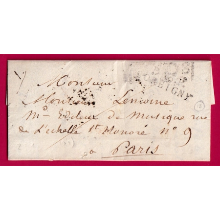 MARQUE P56P CORBIGNY NIEVRE POUR PARIS 1822 TEXTE DE VILLEMOLIN INDICE 13
