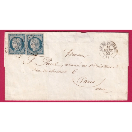 N°4 X2 PC 33 AIX EN PROVENCE POUR PARIS UN TIMBRE VARIETE TACHE DERRIERE LA TETE