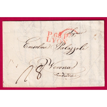 MARQUE P68P LYON RHÔNE EN ROUGE 1830 VERONNE VERONA ITALIA  INDICE 12  TTB