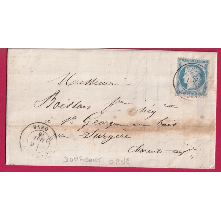 N°60  CAD TYPE 18 DONFRONT  ORNE SURGERE CHARENTE INFERIEURE  étiquette