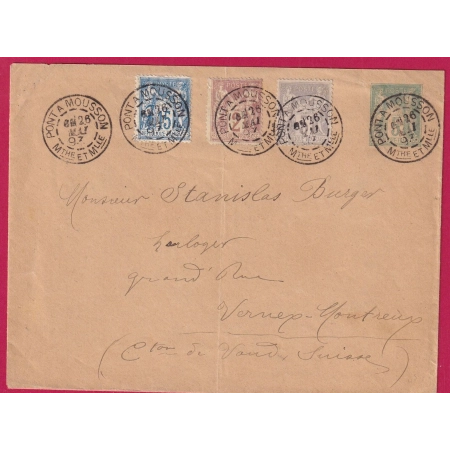 ENTIER  SAGE +N°85 N°87 N°90  PONT A MOUSSON MEURTHE ET MOSELLE  MONTREUX SUISSE