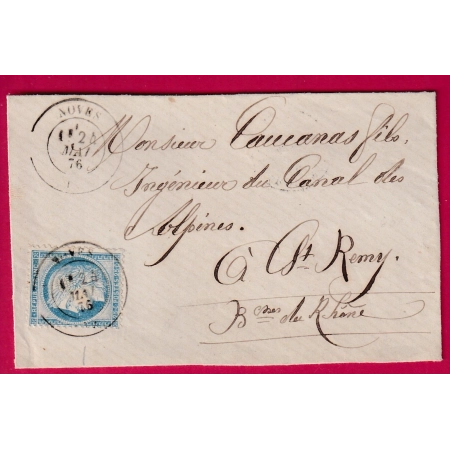 N°60 CAD NOVES BOUCHES DU RHONE 1876 ST REMY DE PROVENCE DEVANT DE LETTRE FRONT COVER