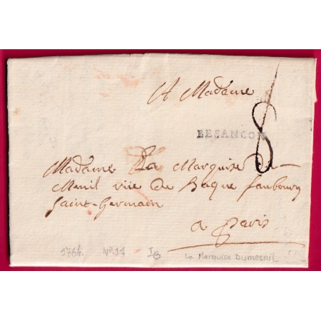 MARQUE BESANCON DOUBS 1764 LN°11 POUR PARIS