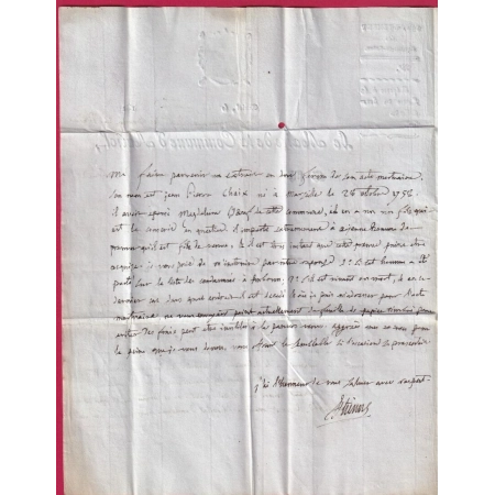 MARQUE P12P ROQUEVAIRE BOUCHES DU RHONE 1812 LE MAIRE DE AURIOL POUR EMBRUN  HAUTES ALPES TAXE 5 DENIERS AU DOS