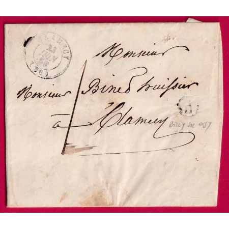 CAD TYPE 15 CLAMECY NIEVRE TAXE LOCALE 1 BOITE RURALE J BILLY SUR OISY POUR CLAMECY