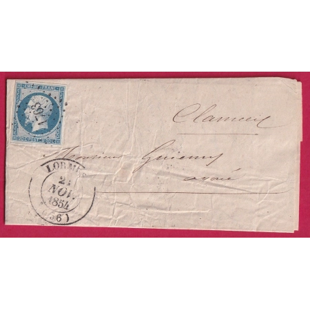 N°14 BLEU LAITEUX PC 1763 LORMES NIEVRE CAD TYPE 14 POUR CLAMECY INDICE 16