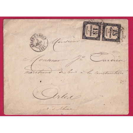TAXE N°3 PAIRE CAD TYPE 15 ARLES BOUCHES DU RHONE POUR ARLES 1866