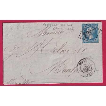 N°22 VARIETE RETOUCHE DE LA LEGENDE SUPERIEURE 6EME TIMBRE GC DIJON POUR MONTPELLIER