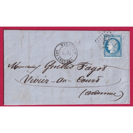 N°60 GC 6321 MARSEILLE LES CROTTES POUR VIVIERS AU COURT RARE INDICE 19