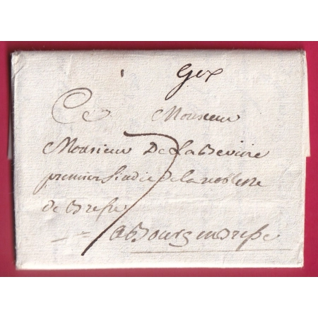 MARQUE MANUSCRIT GEX AIN POUR BOURG EN BRESSE 1786