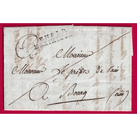 MARQUE PN°1P MEXIMIEUX AIN POUR BOURG EN BRESSE INDICE 15 TEXTE 1808 TEXTE CHAZEY SUR AIN
