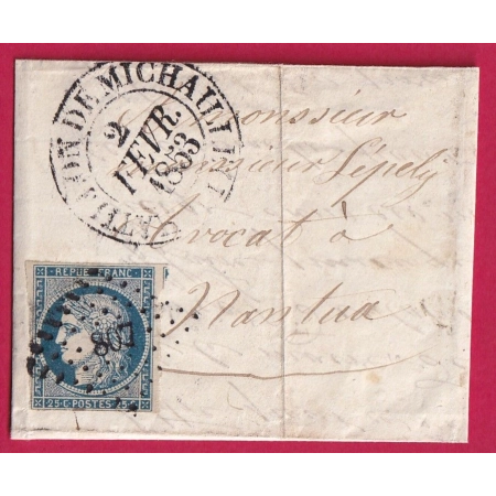 N°4 PC 807 CAD TYPE 13 CHATILLON DE MICHAILLE POUR NANTUA 1853