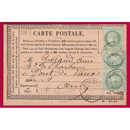 N°53 PAIRE + UN CAD PONT DE VAUX  POUR PONT DE VAUX BOITE RURALE K MARSONNAS TARIF 5C EN TROP