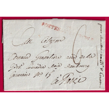 MARQUE REVOLUTIONNAIRE 79 FONTENAY LE PEUPLE VENDEE 1800 AN 8 POUR PARIS INDICE 13 LE COMTE