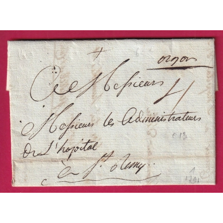 MARQUE MANUSCRIT ORGON BOUCHES DU RHONE 1791 POUR ST REMY LN°1 INDICE 13