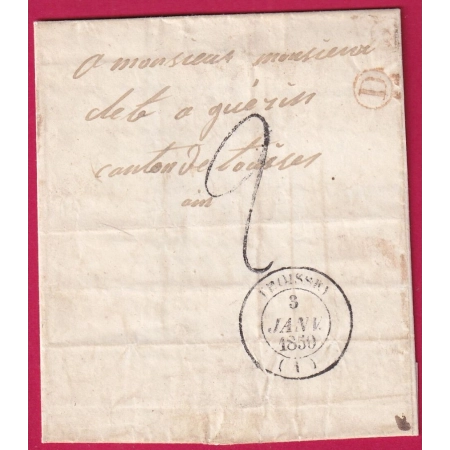 CAD TYPE 14 THOISSEY AIN BOITE RURALE D EN ROUGE A IDENTIFIE 1850