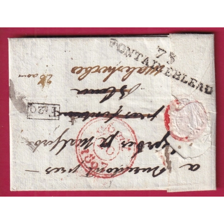 MARQUE UTILISEE EN DOURSE 73 FONTAINEBLEAU SEINE ET MARNE REEXP PARIS 1807 CACHET DE FACTEUR F20 DEPART ORLEANS LOIRET