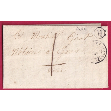 CAD TYPE 15 STE MENEHOULD MARNE TAXE LOCALE 1 1856 BOITE RURALE M ANTE POUR EPENSE