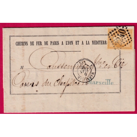 N°21 GC 2240 MARSEILLE 1 12 1 CACHET DE GARE POUR MARSEILLE