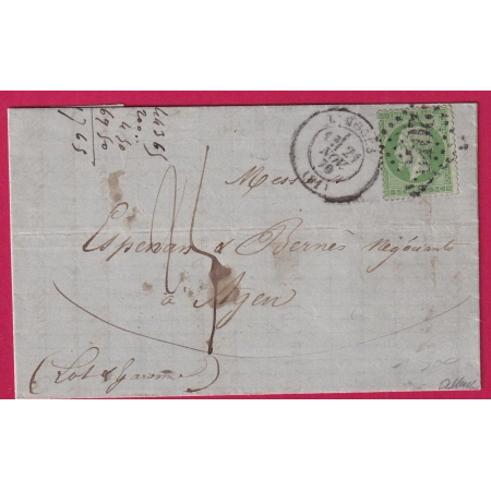 N°20 GC 2040 LIMOGES HAUTE VIENNE TAXE MANUSCRIT 25C POUR AGEN LOT ET GARONNE
