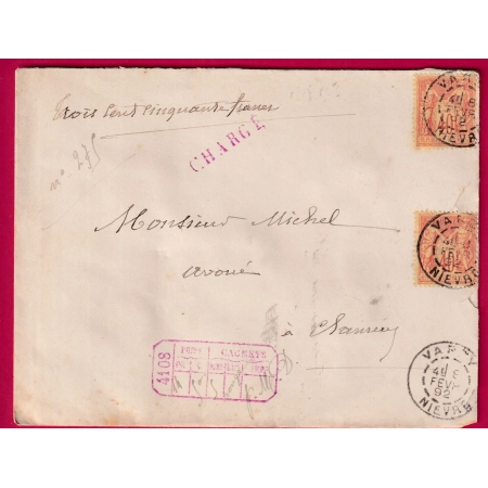 N°94 X2 VARZY NIEVRE CHARGEMENT EN VIOLET POUR CLAMECY