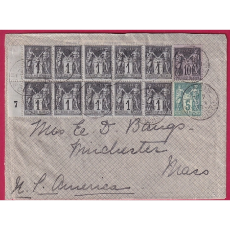 N°83 BLOC DE DIX MILLESIME 7 N° 79 89 PARIS R DE CHOISEUL 1898 WINCHESTER USA ETATS UNIS AMERIQUE