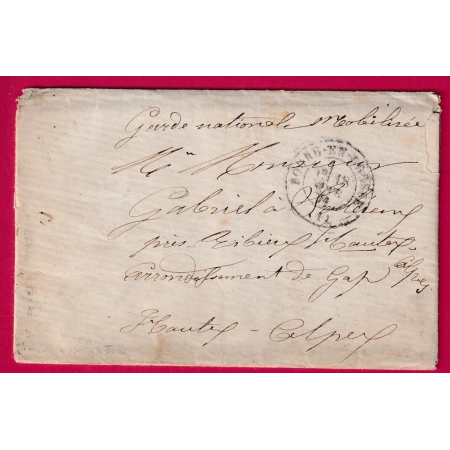 GARDE NATIONALE MOBILISEE BOURG EN BRESSE AIN CAMP DE VIRIA FEVRIER 1871 POUR GAP HAUTES ALPES