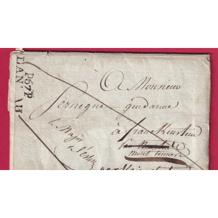 MARQUE P67P LANDAU BAS RHIN REPETE AU DOS UTILISE EN DEBOURSE FRANCHISE REEXP INSP GAL GENDARMERIE IMPERIALE 1804